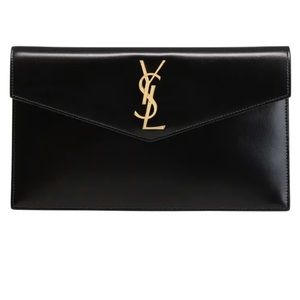 Yves Saint Laurent Shiny Smooth Uptown Pouch Clutch